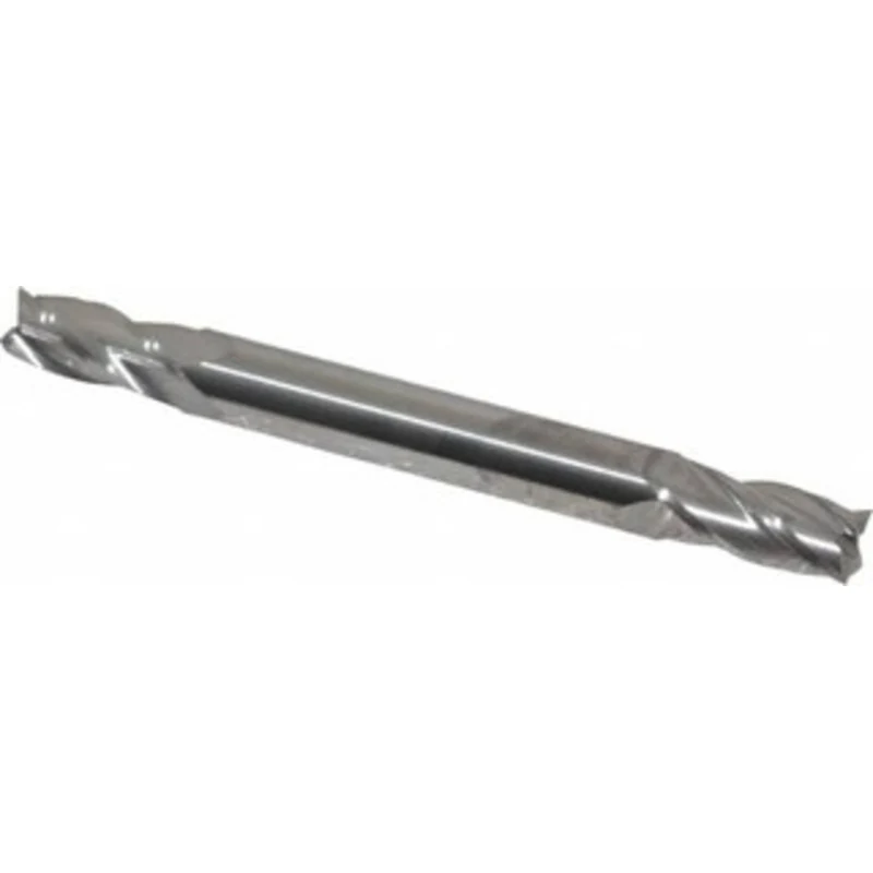 KYOCERA SGS 15/64, 1/2 LOC, 1/4 Shank Diam, 2-1/2 OAL, 4 Flute, Solid Carbide Square End Mill Double End, Uncoated, S...